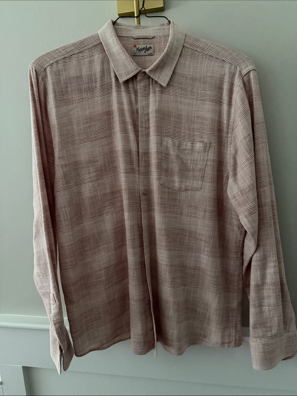 Marine Layer Men's Long-Sleeve Button-Up Shirt - Dusty Rose Plaid
